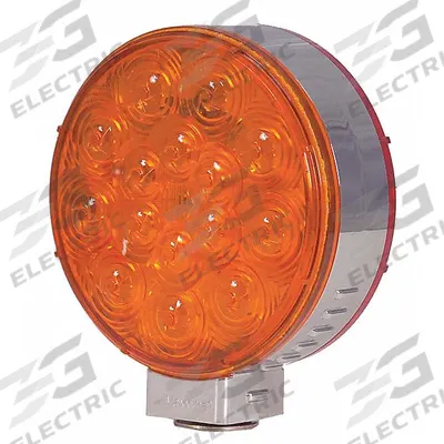 MAXXIMA Stop/Turn/Tail Light: LED, Turn Signal Light, Amber, Round, 4 5/16 in Overall Dia - Turn Signal Lights