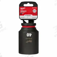 MILWAUKEE Deep Impact Socket: 3/4 in Drive Size, Metric, 40 mm Socket Size, 6-Point, Deep, Friction (MPN 49-66-6415). Key specifications — attr1215501: MILWAUKEE; attr1215515: Black Phosphate; attr1215518: 40 mm.