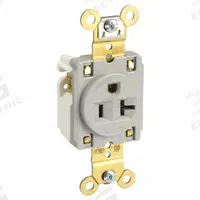 HUBBELL Receptacle: Single, 5-20, Gray, 125V AC, 20 A, 2 Pole / 3 Wire (MPN HBL5361GRY)