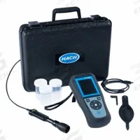 HACH Dissolved Oxygen Meter: Dissolved Oxygen, 200% DO Concentration - Max, 0.1, 0°C – 60°C, Digital (MPN LEV015.53.11301). Key specifications — Includes: LEZ015.99A003A HQ Hand Strap and Kickstand; DO Accuracy: ±0.2 mg/L for greater than 8 mg/L; Temp Accuracy: ±0.3 °C; Brand: HACH; DO Resolution: 0.1.