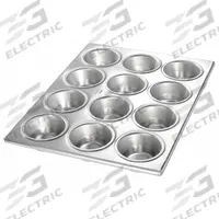 CHICAGO METALLIC Muffin Pan: Aluminum, 12 Slots, 10 3/4 in Overall Wd, 1 3/8 in Overall Dp, Silver (MPN 46125). Key specifications — Pan Style: Cupcake Pan; Brand: CHICAGO METALLIC; Color: Silver; Material: Aluminum; NSF Certified: No; Number of Slots: 12.