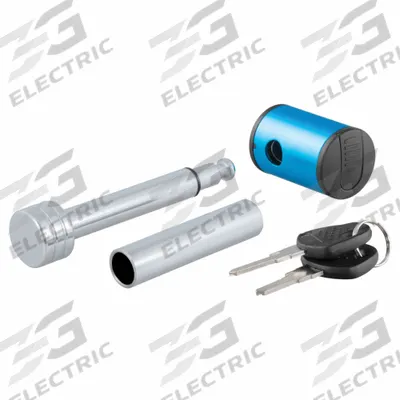 CURT Receiver Lock: Silver, Steel, Chrome-Plated, (2) Keys - Coupler Locks