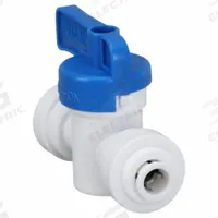 USA INDUSTRIALS Manual Two-Way Ball Valve: 1/4 in, Acetal, Straight, Push x Push, Std Port Ball Port (MPN ZUSA-VLV-73). Key specifications — Brand: USA INDUSTRIALS; Handle: Wedge.