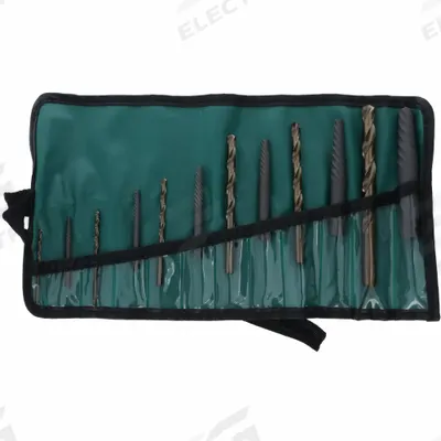 CHICAGO-LATROBE Screw Extractor Set: 12 Pc, Spiral Flute - Spiral-Flute Extractor & Drill Bit Sets