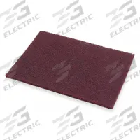 SCOTCH-BRITE Sanding Hand Pad: 6 in x 9 in, Aluminum Oxide, Very Fine, Maroon, 7447B (MPN 7000027560). Key specifications — Series: 7447B; Brand: SCOTCH-BRITE.
