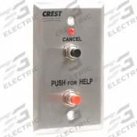 CREST HEALTHCARE SUPPLY Push Button Station: Compatible with Nurse Call System, 2 3/4 in Overall Wd (MPN NCPBPHC). Key specifications — Manufacturer Part Number: NCPBPHC; Color: Silver; Voltage: 14V DC; Brand: CREST HEALTHCARE SUPPLY; Call Station Type: Push Button Station; Material: Stainless Steel; Compatible Product Type: Nurse Call System; Station Type: Base Master Stations.