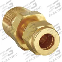 PARKER Compression Fitting Adapter: 3/8 in OD x 1/4 in Pipe Size, Compression x MNPT, Brass (MPN 6-4 FBZ-B). Key specifications — attr1196838: CPI™; attr1196811: PARKER; attr1196829: CPI(TM).