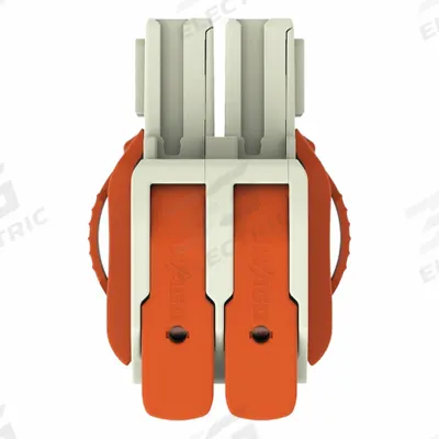WAGO Lever Wire Connector: 2 Port, 18 AWG – 4 AWG Solid Wire Size Range, 66 A - Modular Lever Wire Connectors