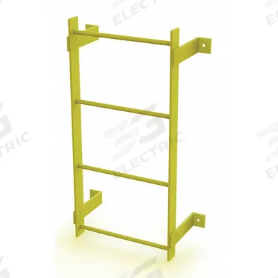 TRI-ARC Ladder,Steel,Standard Fixed,4-Rung: 4 ft Overall Ht, 25 in Overall Wd, Steel - Fixed Ladders