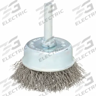 APPROVED VENDOR Cup Brush: Crimped Stainless Steel, 2 in Brush Dia, 1/4 in Shank - Light-Cleaning Brushes for Stainless Steel