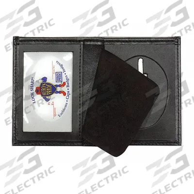 HEROS PRIDE Badge Holder: 2 3/4 in x 2 5/8 in, Black - Badge Holders