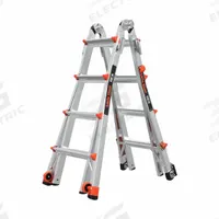 LITTLE GIANT Combination Ladder: 6 Configurations, Aluminum, 375 lb Load Capacity, 53 lb Wt (MPN 12117-880). Key specifications — Brand: LITTLE GIANT; Included Features: Leg Levelers.