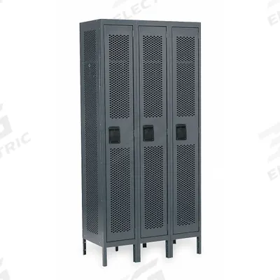 APPROVED VENDOR Wardrobe Locker: 36 in x 18 in x 78 in, Ventilated, 1 Tiers, 3 Units Wide - Ventilated Metal Wardrobe Lockers