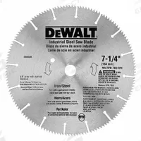 DEWALT Circular Saw Blade: 7 1/4 in Blade Dia., 16 Teeth, 0.08 in Cut Wd, 5/8 in Arbor Size (MPN DW3330). Key specifications — attr1116119: DEWALT; attr1145631: Steel.
