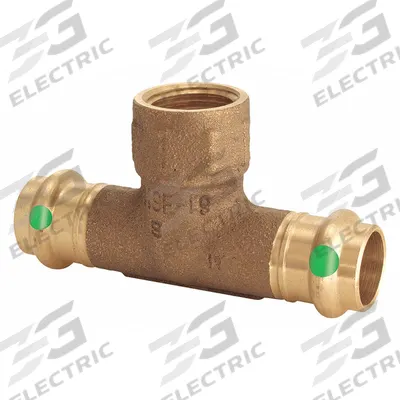 VIEGA PROPRESS Crimp Tee Fitting: Tee, 3/4 in CTS x 3/4 in CTS x 1/2 in Pipe size - Plumbing Copper & Bronze Press Tube Fittings