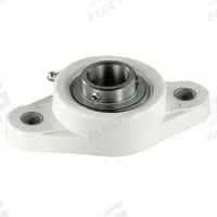 NTN 2 Bolt Flange Bearing: Radial Ball, 1 3/16 in Bore, Polymer, Set Screws, 5 53/64 in Lg, Rhombus (MPN SUCNFL206-19). Key specifications — Bore Type: Cylindrical; Brand: NTN; Lubricant Material: FDA/USDA-H1 Solid Grease; Mounting Bolt Size: 3/8 in; System of Measurement: Inch; Included Bearing Cap: None.
