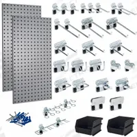 TRITON PRODUCTS Square Hole Pegboards: Square, 1/4 in Peg Hole Size, 36 in x 18 in x 9/16 in, Steel (MPN LB18-GKit). Key specifications