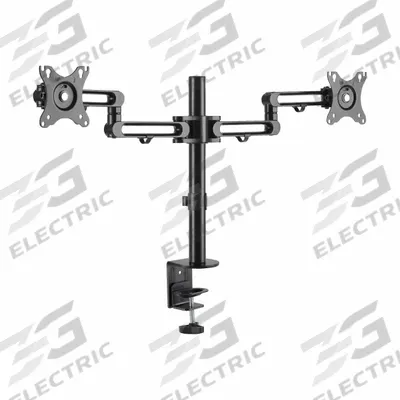 EATON TRIPP LITE Display Mount: Black, Steel, Clamp Mount - Dual Computer Monitor Arms