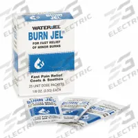 WATERJEL Topical Burn Gel: Lidocaine, 0.125 oz Size, 25 PK (MPN 600U-1). Key specifications — Manufacturer Part Number: 600U-1; Brand: WATERJEL; Purpose: Burn Relief; Format: Gel; Product Type: Topical Burn Relief; Unitized: Unitized; Unit Package Type: Packets; Active Ingredient: Lidocaine.