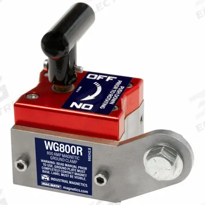 MAG-MATE Magnetic Welding Ground: 800 A, 1/0 AWG, 450 lb Max Pull - Switchable Magnetic Ground Clamps