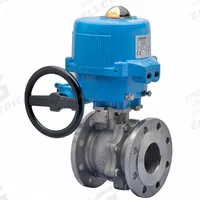 BONOMI Electrically Actuated Two-Way Ball Valve: 1 1/2 in, Stainless Steel, 24V AC/DC, Two-Piece (MPN M8E766000-002-1-1/2). Key specifications — Included Mounting: ISO 5211 Actuator Mounting Pad; Brand: BONOMI; Actuator Features: Manual Override.