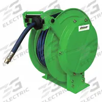 Spring Return Hose Reel: 50 ft (3/4 in I.D.), 3/4 in MNPT, 250 psi Max Op Pressure, Brass, Green (MPN 31XG67). Key specifications — Reel Color: Green; Hose Capacity: 50 ft (3/4 in I.D.); Overall Dimensions: 19-5/8 in L x 16-1/8 in W x 20-5/16 in H; Swivel Material: Brass; Hose End Configuration: 3/4 in MNPT; Brand: SPEEDAIRE.