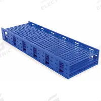 Tube Rack: 10 in Overall Wd, 4 1/4 in Overall Ht, 27 1/8 in Overall Lg, Polypropylene, Blue (MPN 120113). Key specifications — Material: Polypropylene; Mounting Location: Benchtop; Color: Blue; Product Type: Test Tube Rack; Total Holding Capacity: (432) Wells; Brand: HEATHROW SCIENTIFIC.