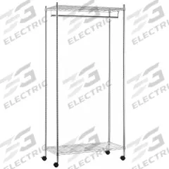 HONEY-CAN-DO Garment Rack: Rod Design (No ) Hooks, 1 Rod Rods, 73 in Overall Ht, 36 in Overall Wd (MPN GAR-01120). Key specifications — Color: Chrome; Finish: Chrome; Material: Metal; Foot Type: Casters.