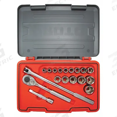 PROTO Socket Set: 1/2 in Drive, 18 Piece, SAE - SAE Socket Sets with Drive Tools