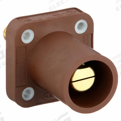 HUBBELL Single Pole Receptacle: Brown, Straight Taper Nose Mating, Threaded Stud Termination - Receptacles with Threaded Stud Terminations