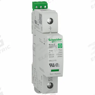 SCHNEIDER Surge Arrester: Single Phase, 120V AC, 1 Poles, 2 Wires, L-N, 600V (L-N) - DIN Rail Internal-Mount SPDs