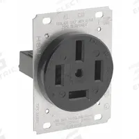 LEVITON Receptacle: Single, 18-60, Black, 120/208V AC, 60 A, 4 Pole / 4 Wire (MPN 8360)