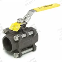 SHARPE Manual Two-Way Ball Valve: 1/2 in, Carbon Steel, Straight, Socket x Socket, Three-Piece, PTFE (MPN 4351002000). Key specifications — Brand: SHARPE; Seat Material: Polymer; Handle: Locking Lever.