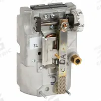 JOHNSON CONTROLS Pneumatic Thermostat: 55° to 85°F, 2 Pipes, High Volume Pipes/Air Flow Output (MPN T-4002-9012). Key specifications — Temperature Control Range: 55° to 85°F; Number of Pipes/Air Flow Output: 2 Pipes, High Volume; Thermostat Action: Direct; Mounting Direction/Includes Cover: Vertical, No; Brand: JOHNSON CONTROLS.