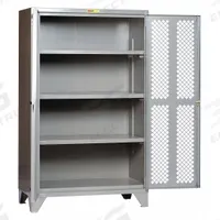 LITTLE GIANT Storage Cabinet: 30 in x 48 in x 78 in, 3 Adj Shelves, Swing Handle & Keyed, Legs, Gray (MPN SSLP3-A-3048). Key specifications — Brand: LITTLE GIANT; Body Panel Type: Solid; Base Type: Legs; Cabinet Color: Gray; Frame Assembled: Assembled.