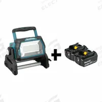 MAKITA Work Light Kit: LXT®, Work Light, 10,000 lm Max., 3 Modes, 14 1/2 in Max. Ht, 18V DC (MPN DML809 + BL1860B-2). Key specifications — attr1291275: 2 Batteries, No Charger.
