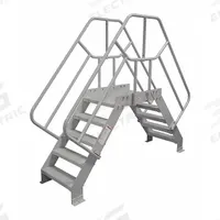 COTTERMAN Crossover Bridge: 2.7 ft Platform Ht, Steel, 500 lb Load Capacity, Diamond Plate, 4 Steps (MPN 4SCS36A7C1P3). Key specifications — Brand: COTTERMAN; Color: Gray; Tread Type: Diamond Plate.