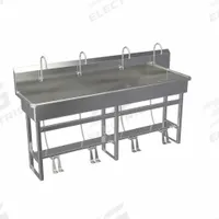 SANI-LAV Wash Station: 45 in Overall Ht, 77 in Bowl Lg, 8 in Bowl Dp, 0.5 gpm Flow Rate, 16 ga (MPN 58FSL-0.5). Key specifications — Includes Side Splash: Side Splash Not Included; Brand: SANI-LAV.