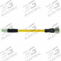 MURRELEKTRONIK Cordset: M8 Male Straight X M12 Female Right Angle, PVC, Yellow, 0.6 m Cable Lg (MPN 7000-88261-0100060). Key specifications — Cable Jacket Color: Yellow; IP Rating: IP65; Wire Size: 24 AWG; Brand: MURRELEKTRONIK.