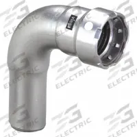 VIEGA MEGAPRESS Crimp Elbow Fitting: 3/4 in Pipe x 3/4 in CTS x 3/4 in Pipe Size, Press-fit, FKM (MPN 95035). Key specifications — Brand: VIEGA MEGAPRESS.