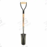 SEYMOUR MIDWEST Spade Shovel: Steel Blade, 14 ga, D-Grip Handle Type, Wood Handle, 30 in Handle Lg (MPN 49157). Key specifications — Handle Color: Natural; Blade Material: Steel.