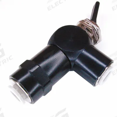 PNEUMADYNE INC Manual Air Control Valve: Three-Way, 1/4 in Push-On, Toggle, Aluminum/Brass - Pneumadyne 11 Series Manual Air Control Valves
