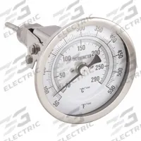 APPROVED VENDOR Dial Thermometer: 50°F to 550°F /10°C to 290°C, 2.5 in Stem Lg, 5 in Dial Dia (MPN 1NGC4). Key specifications — Accuracy: ±1.5% Above 451 °F; Brand: APPROVED VENDOR.