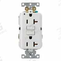 LEVITON Plugs and Receptacles: Duplex, 5-20, White, GFCI, 125V AC, 20 A, 2 Pole / 3 Wire (MPN G5362-W)