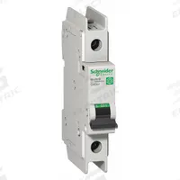 SCHNEIDER ELECTRIC IEC Miniature Circuit Breaker: 50 A Amps, 60V DC, 14kA at 120/240V AC, C60BP (MPN M9F42150). Key specifications — Brand: SCHNEIDER; DC Voltage Rating: 60V DC; Max. AIR Rating: 14kA at 120/240V AC; Terminal Connection: Screw Clamp; AC Voltage Rating: 240/415V AC.