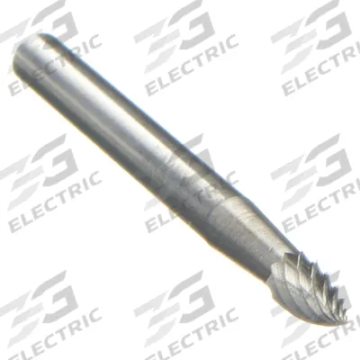 WIDIA METAL REMOVAL Carbide Bur: Pointed-End Tree, SG-44, Single Cut, 1/8" x 1/2" Head - Single-Cut Pointed-End Tree Burs
