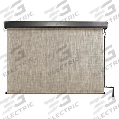 KEYSTONE FABRICS Exterior Sun Shade: Caribbean, 96 in Valence Wd, Pole and Crank - Titanium Plus Series