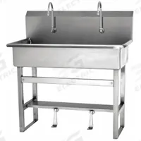SANI-LAV Wash Station: 45 in Overall Ht, 37 in Bowl Lg, 8 in Bowl Dp, 2 gpm Flow Rate, 16 ga (MPN 54F1). Key specifications — Includes Side Splash: Side Splash Not Included; Brand: SANI-LAV.
