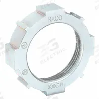 RACO Bushing: Iron, Zinc Plated, 2 in Trade Size, 2 23/32 in Overall Lg (MPN 1108). Key specifications — Insulated: No; Brand: RACO.