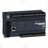 SCHNEIDER ELECTRIC PLC: (24) Discrete, (16) Relay, 100 to 240V AC (MPN TM221C40R). Key specifications — attr211240: SCHNEIDER; attr1072668: Clock Included; attr1075941: (24) Discrete; attr1075943: (16) Relay.